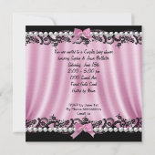 赤ちゃんシャワーブロンド髪ガールピンクゼブラ2 招待状 (裏面)