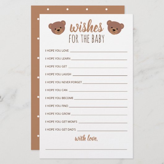 赤ちゃんシャワーベビーと誕生日の願い (正面/裏面)