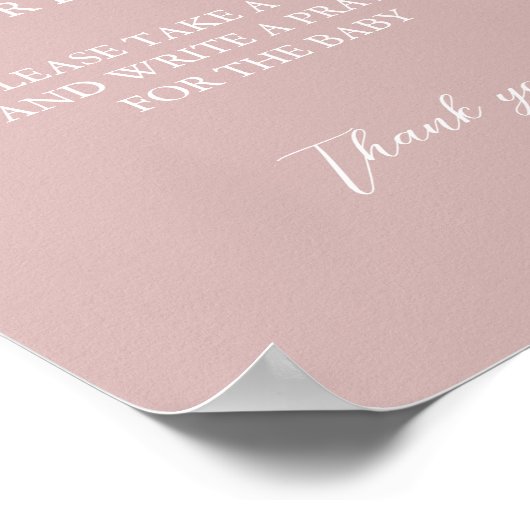 赤ちゃんシャワーベビーのサインの祈りの言葉 ポスター (角)