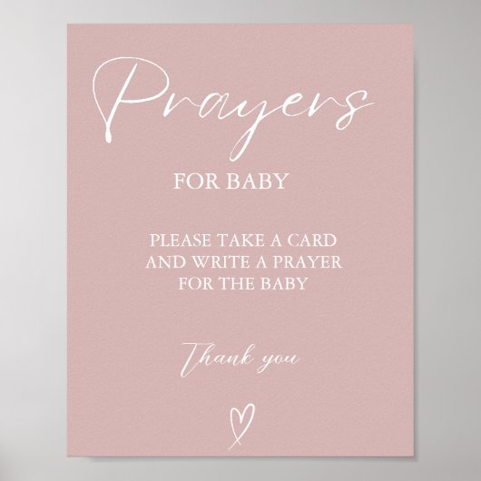 赤ちゃんシャワーベビーのサインの祈りの言葉 ポスター (正面)