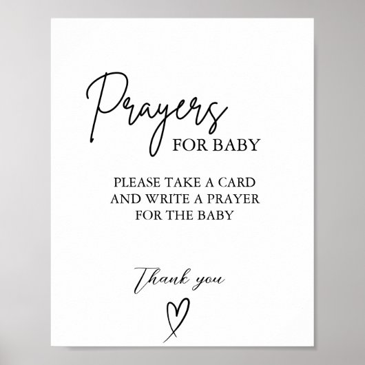 赤ちゃんシャワーベビーのサインの祈りの言葉 ポスター (正面)