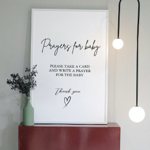 赤ちゃんシャワーベビーのサインの祈りの言葉 ポスター