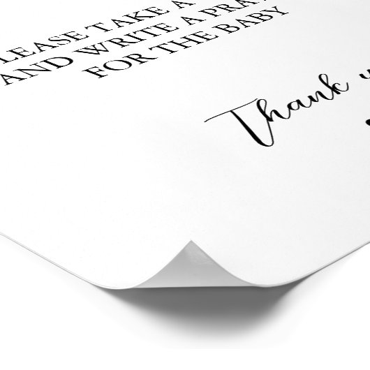 赤ちゃんシャワーベビーのサインの祈りの言葉 ポスター (角)