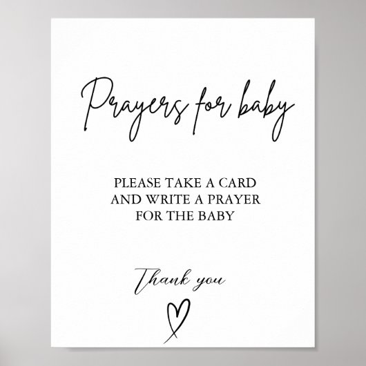 赤ちゃんシャワーベビーのサインの祈りの言葉 ポスター (正面)