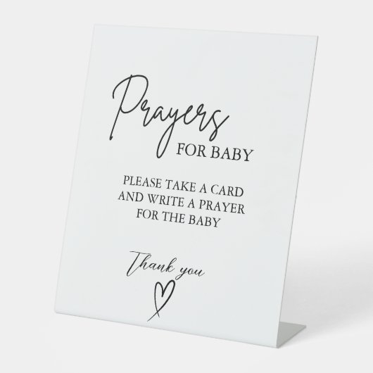 赤ちゃんシャワーベビーのサインの祈りの言葉 台座サイン (正面)