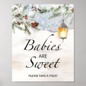 赤ちゃんシャワーベビーは甘いごちそうを取る ポスター (正面)