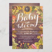 赤ちゃんシャワーベビーイン開花メープルカボチャひまわり 招待状 (正面/裏面)