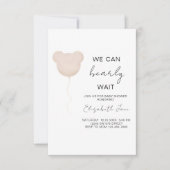 赤ちゃんシャワーベビーテディベア気球を心待ちできる 招待状 (正面)