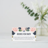 赤ちゃんシャワーベビーピンク海軍フローラ エンクロージャーカード (スタンド正面)