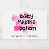 赤ちゃんシャワーベビーメイキングポーション好みピンクハート スパークリングワインラベル (シングルラベル)