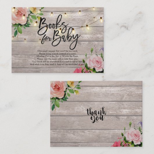 赤ちゃんシャワーベビー/ブックリクエスト エンクロージャーカード (正面/裏面)
