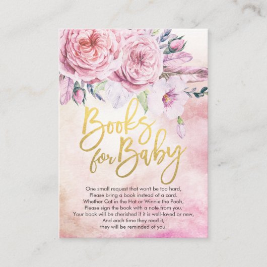 赤ちゃんシャワーベビー/ブックリクエスト エンクロージャーカード (正面)