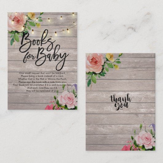 赤ちゃんシャワーベビー/ブックリクエスト エンクロージャーカード (正面/裏面)