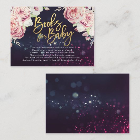 赤ちゃんシャワーベビー/ブックリクエスト エンクロージャーカード (正面/裏面)