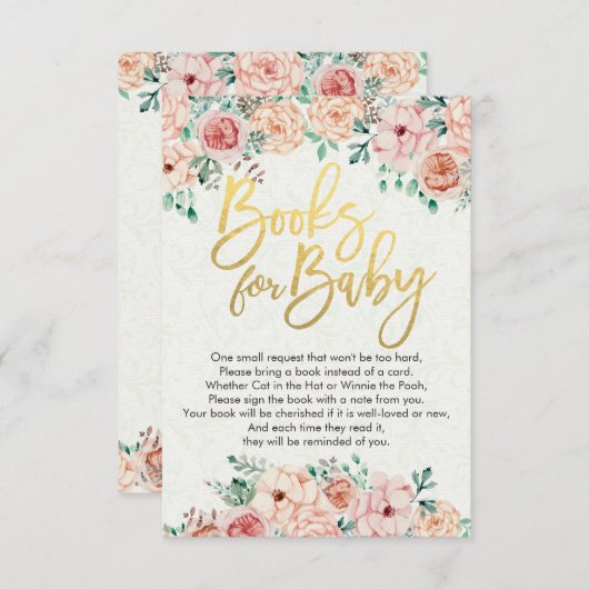 赤ちゃんシャワーベビー/ブックリクエスト 招待状 (正面/裏面)