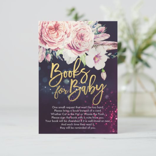 赤ちゃんシャワーベビー/ブックリクエスト 招待状 (スタンド正面)