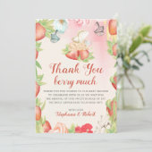 赤ちゃんシャワーベリースイートストロベリーサンキュー サンキューカード (スタンド正面)