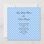 赤ちゃんシャワーボーイブルーかわいいブルーブーティシューズ2 招待状 (裏面)