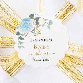 赤ちゃんシャワーボーイブルーフローラユーカリ感謝していスユー フェイバータグ