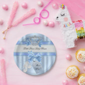 赤ちゃんシャワーボーイブルーリトルプリンスクラウン3a ペーパープレート (パーティー)