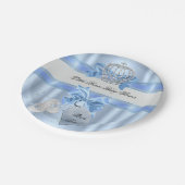 赤ちゃんシャワーボーイブルーリトルプリンスクラウン3a ペーパープレート (アングル)