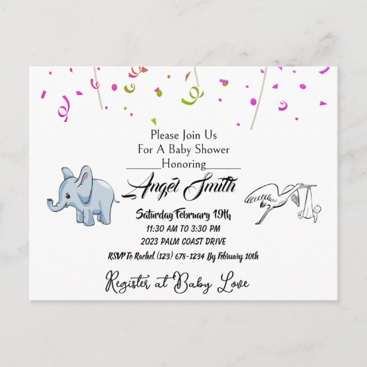 赤ちゃんシャワーポストカード ポストカード (正面)