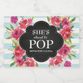 赤ちゃんシャワーポップ・アートのがプレゼント スパークリングワインラベル (シングルラベル)