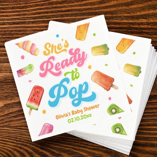 赤ちゃんシャワーポップ・アートののポピクル スタンダードカクテルナプキン