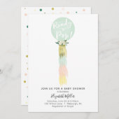 赤ちゃんシャワーポップ・アートのへの招待バルーン 招待状 (正面/裏面)