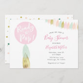 赤ちゃんシャワーポップ・アートのへの招待バルーン 招待状 (正面/裏面)