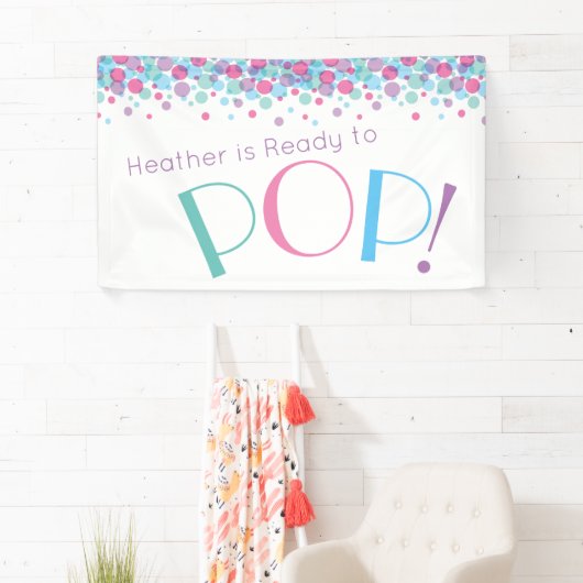 赤ちゃんシャワーポップ・アートの水玉模様バナー 横断幕 (インサイチュ)