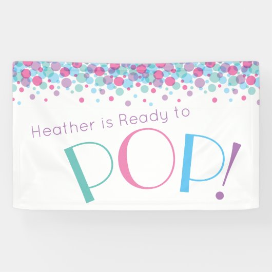 赤ちゃんシャワーポップ・アートの水玉模様バナー 横断幕 (横)
