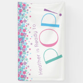 赤ちゃんシャワーポップ・アートの水玉模様バナー 横断幕 (縦)