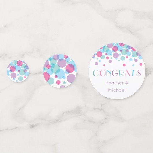 赤ちゃんシャワーポップ・アートの水玉模様 コンフェッティ (裏面)