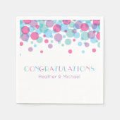 赤ちゃんシャワーポップ・アートの水玉模様 スタンダードカクテルナプキン (正面)