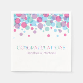 赤ちゃんシャワーポップ・アートの水玉模様 スタンダードカクテルナプキン