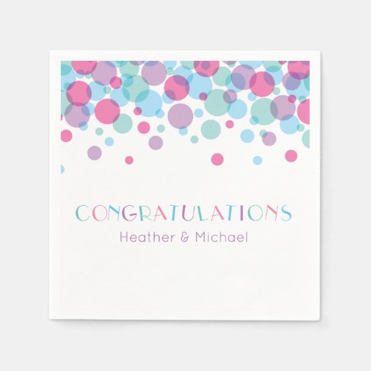 赤ちゃんシャワーポップ・アートの水玉模様 スタンダードカクテルナプキン (正面)