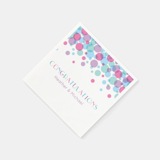 赤ちゃんシャワーポップ・アートの水玉模様 スタンダードカクテルナプキン