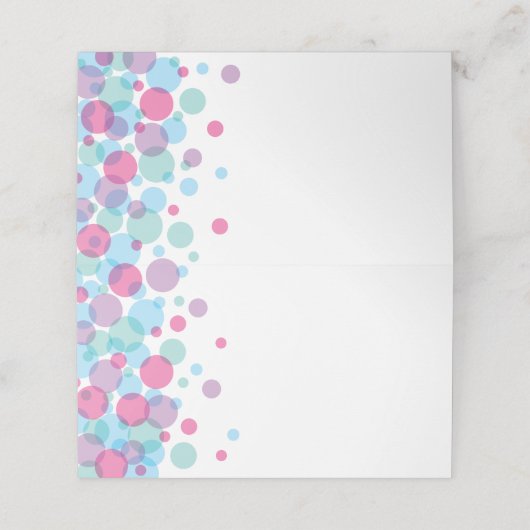 赤ちゃんシャワーポップ・アートの水玉模様 プレイスカード (外部開封)