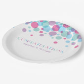 赤ちゃんシャワーポップ・アートの水玉模様 ペーパープレート (アングル)