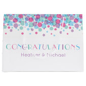 赤ちゃんシャワーポップ・アートの水玉模様 ラージペーパーバッグ (正面)