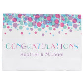 赤ちゃんシャワーポップ・アートの水玉模様 ラージペーパーバッグ (裏面)