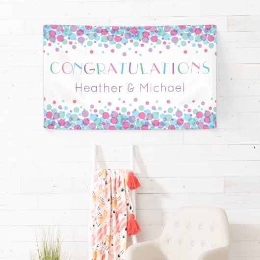 赤ちゃんシャワーポップ・アートの水玉模様 横断幕 (インサイチュ)