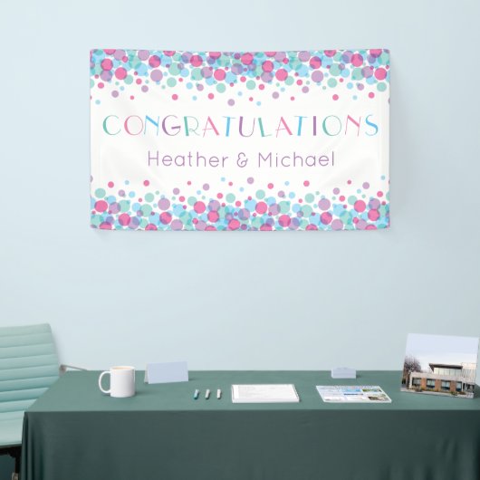 赤ちゃんシャワーポップ・アートの水玉模様 横断幕 (トレードショー)