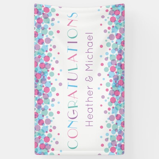 赤ちゃんシャワーポップ・アートの水玉模様 横断幕 (縦)