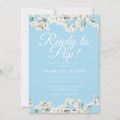 赤ちゃんシャワーポップ・アートの準備の白い花/散水 招待状 (正面)