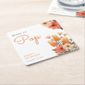 赤ちゃんシャワーポップ・アートの準備ポプシクル スクエアペーパーコースター (アングル)