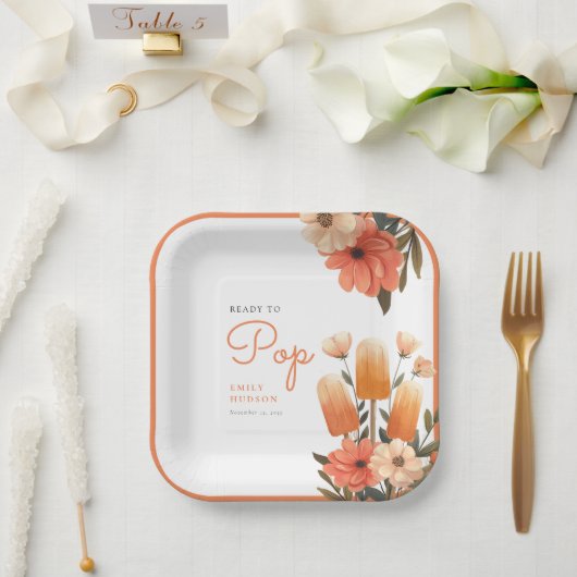 赤ちゃんシャワーポップ・アートの準備ポプシクル ペーパープレート (ウェディング)