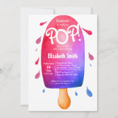 赤ちゃんシャワーポップ・アートの準備男女兼用水の色 招待状 (正面)