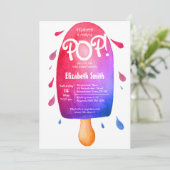 赤ちゃんシャワーポップ・アートの準備男女兼用水の色 招待状 (スタンド正面)